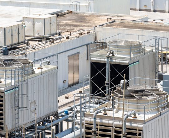 Air conditioner unit on building roof top